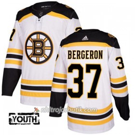 Barn Ishockey Boston Bruins Tröja Patrice Bergeron 37 Adidas 2017-2018 Vit Authentic